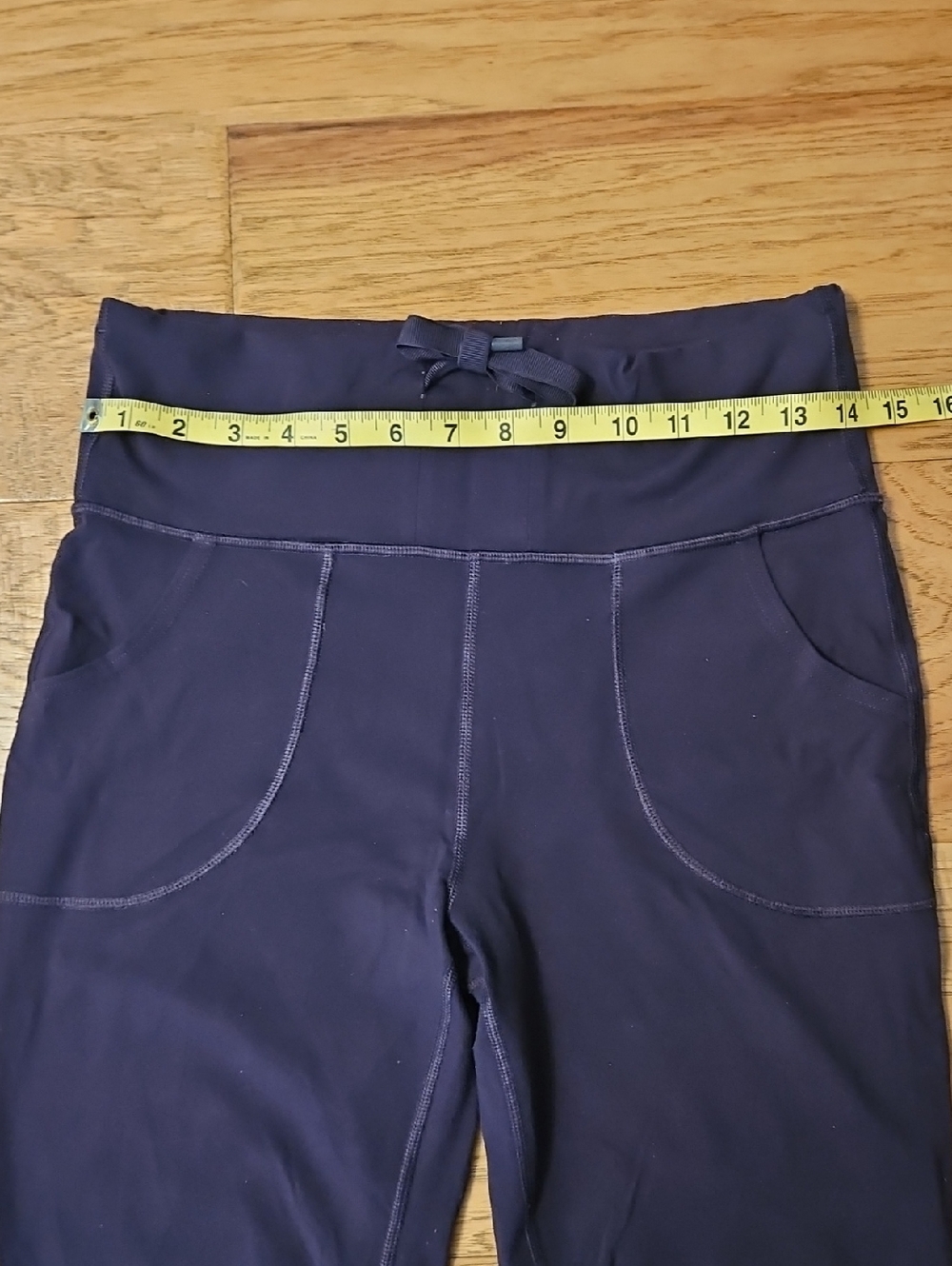 lululemon Drawstring Leggings Foldover Waist Purple Size 8 With Pockets - Picture 2 of 7